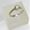 inel solitaire, edwardian. diamant & aur alb 18k. Marea Britanie